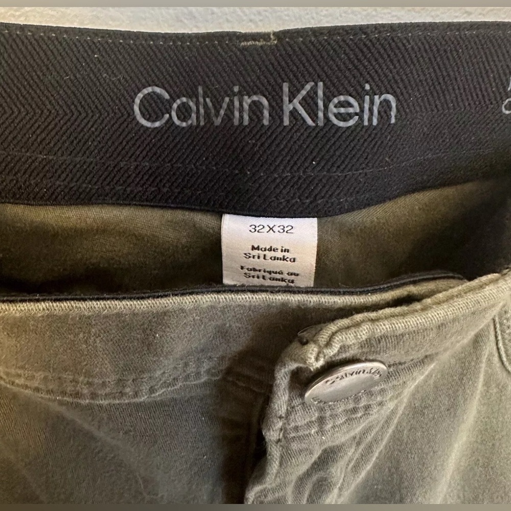 Calvin Klein Pants Mens Size 32x32 Infinite Flex Waist Slim Fit Green In Colour - Picture 3 of 6
